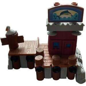 Fisher Price Geotrax Train Port Side Boat Dock Fishing Pier Pelican 2004 Mattel